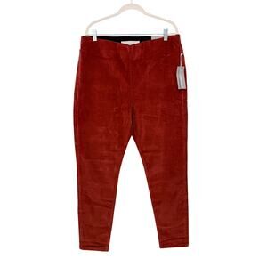 NWT Soft Surroundings Corduroy Pull-On Skinny Pants Henna Burnt Orange‎ Sz Large